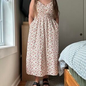 Old Navy Cotton Fall Floral Midi Sleeveless‎ Dress Size Medium "Tall"